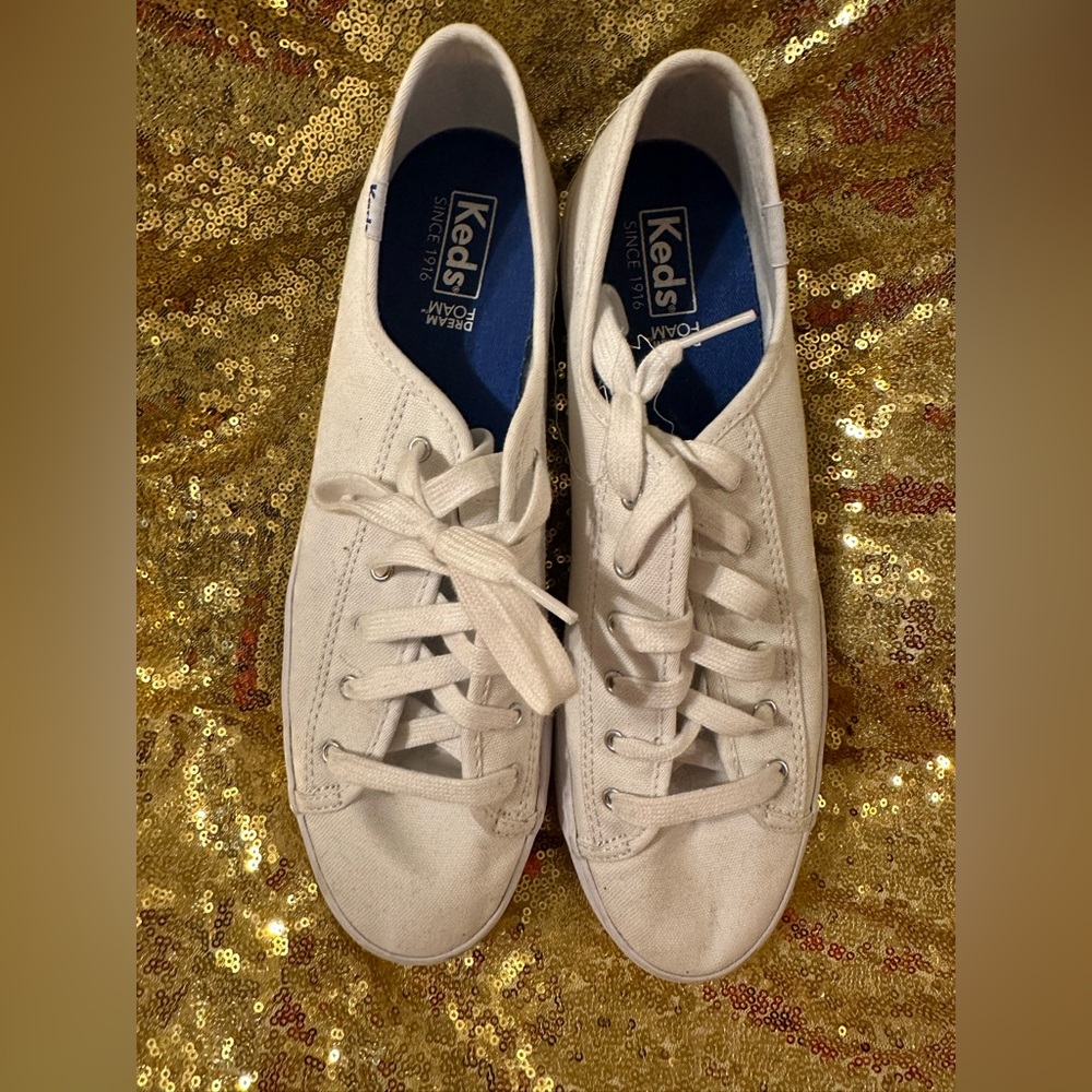 Keds! White platform canvas keds! Just in time for spring!